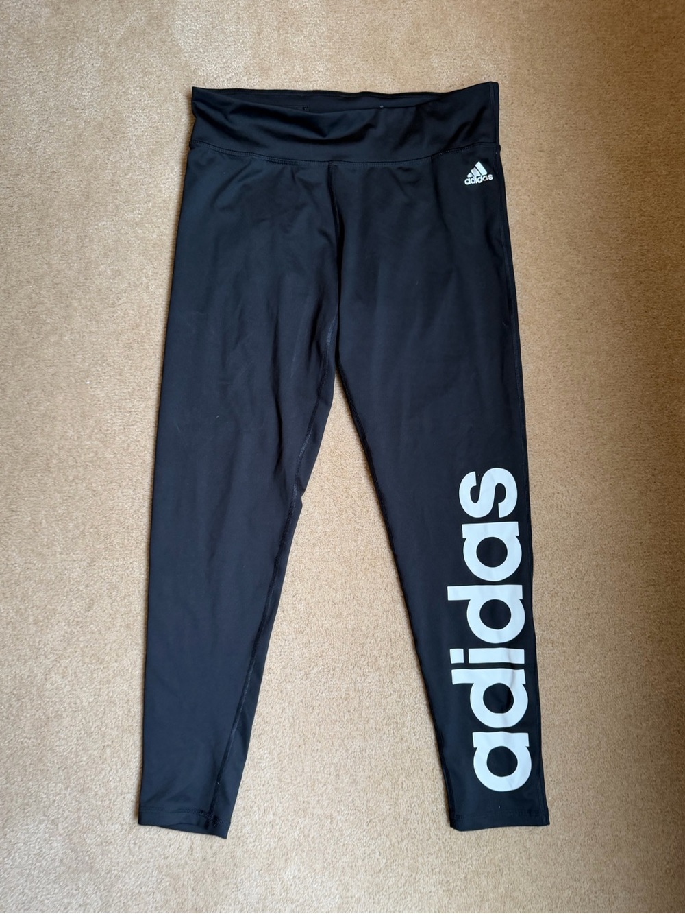 adidas Women’s Black Leggings with White Side Logo